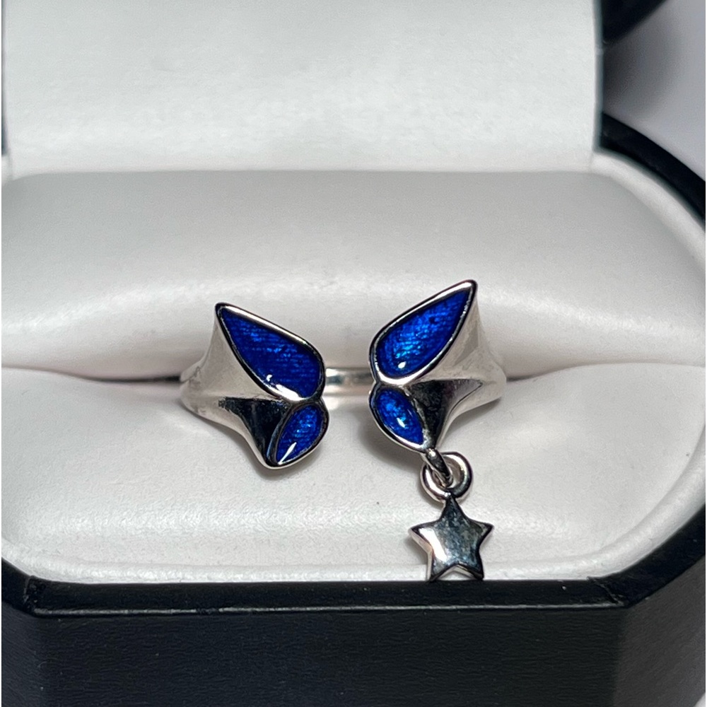 925 Sterling Silver Butterfly and Star Ring